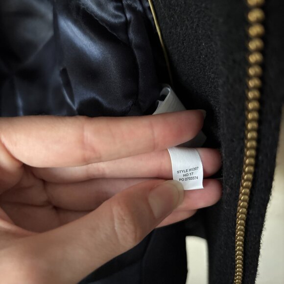 J.Crew Italian Wool Lodge Essential Black Coat in Stadium-Cloth - Picture 10 of 12